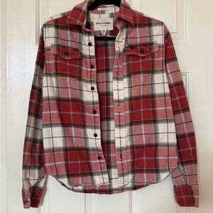 Vintage Abercrombie Red Plaid Button-Up Jacket
